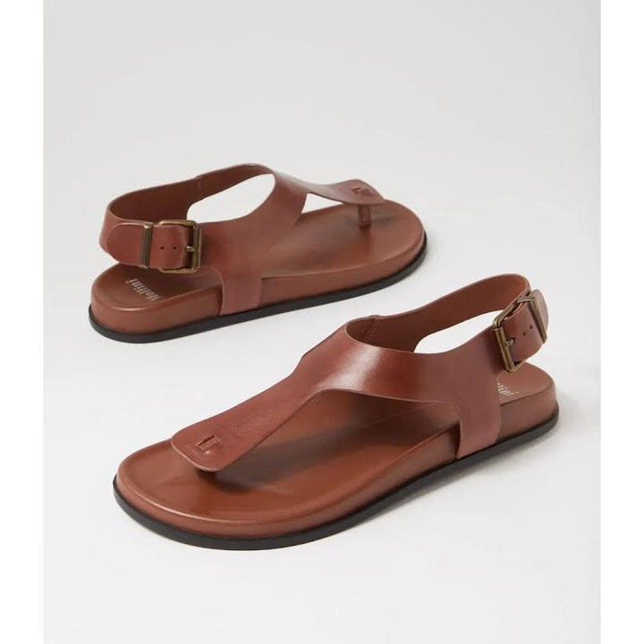 Hallee Walnut Leather Sandals