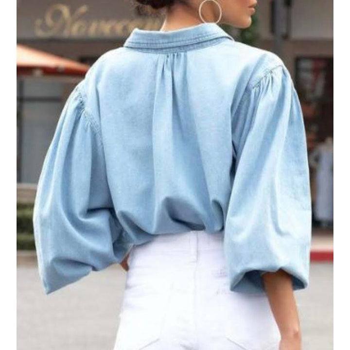 Cassidy Puff Sleeve Denim Shirt