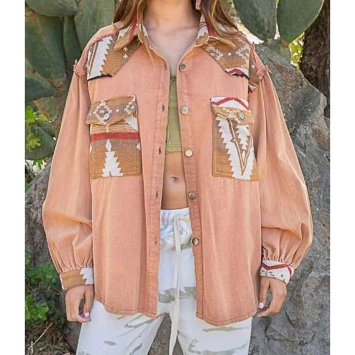 Rancher Aztec Cotton Denim Jacket