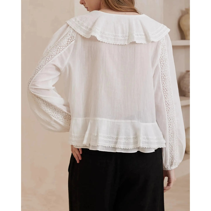 Valla Lace Frill Top