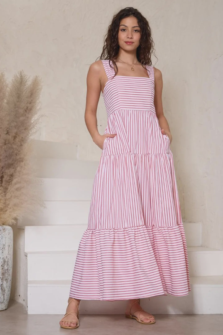 Red Stripe Maxi Dress