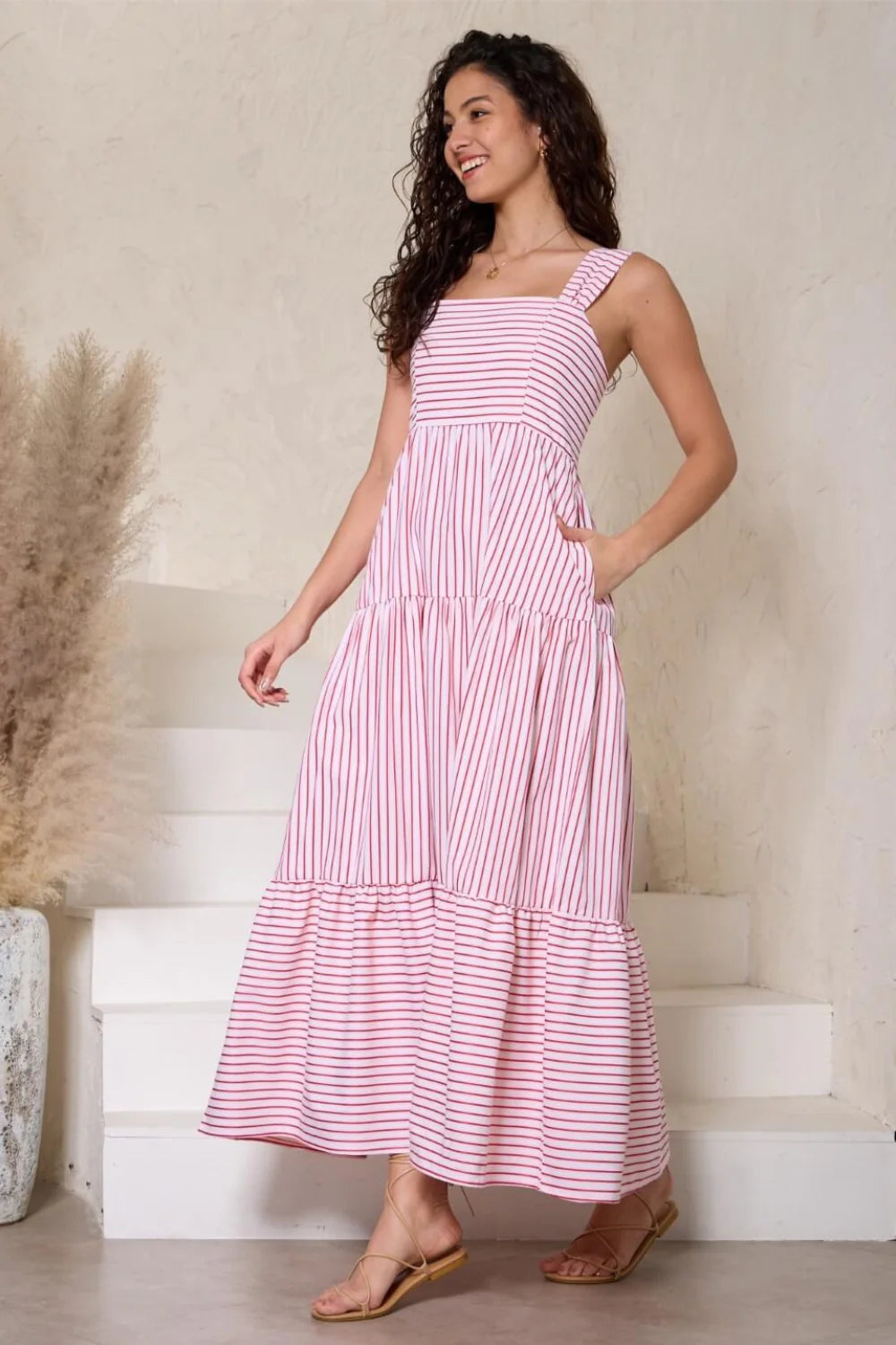 Red Stripe Maxi Dress