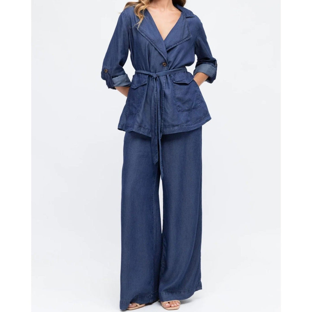 Tencel Denim Wide Leg Pant