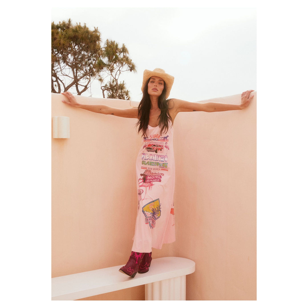 Flamingo Racing Maxi Dress - Pink