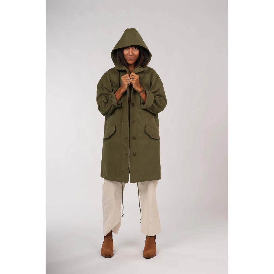 Isobel Cotton Drill Anorak - Olive