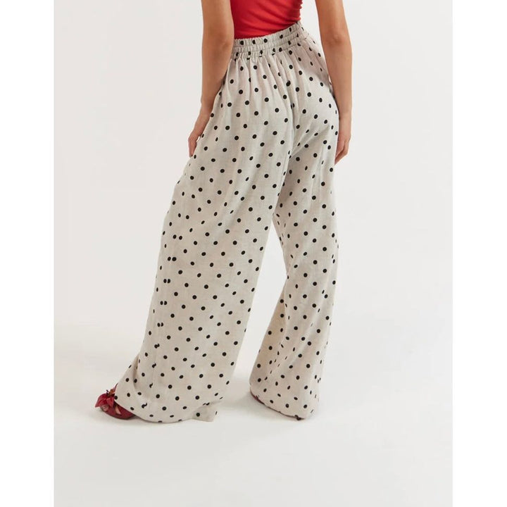 Juno Pant - Oat Polka Linen