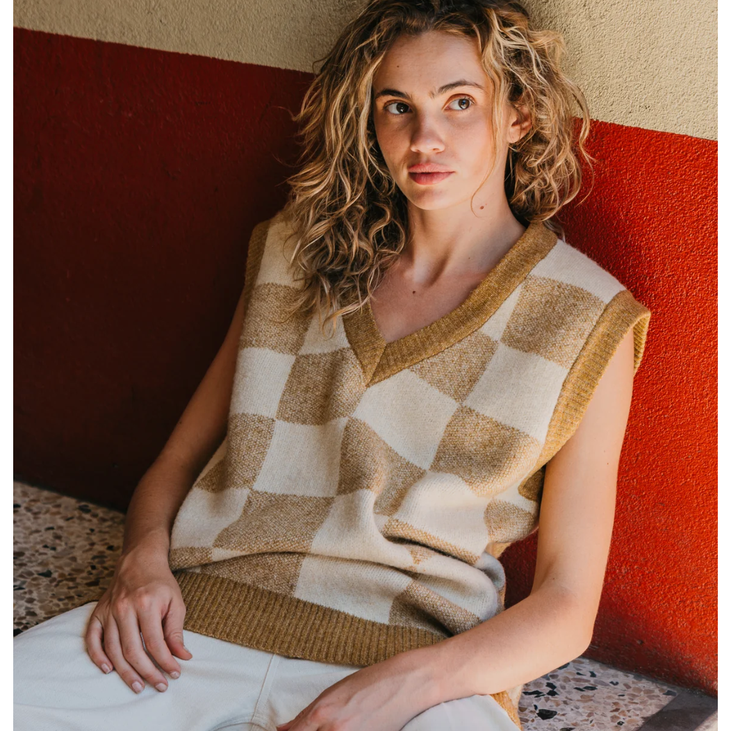 Archie - Brown Checkered Vest

A timeless staple, reimagined. The Archie Brown Checkered Vest is an ode to the classic vest shape that has stood the test of time. Made from 100% cotton, it’s designed with an oversized fit, perfect for layering over a shirt, tee, dress, or even wearing on its own! The brown and cream checkered fabric adds a unique touch, making it a go-to piece season after season.