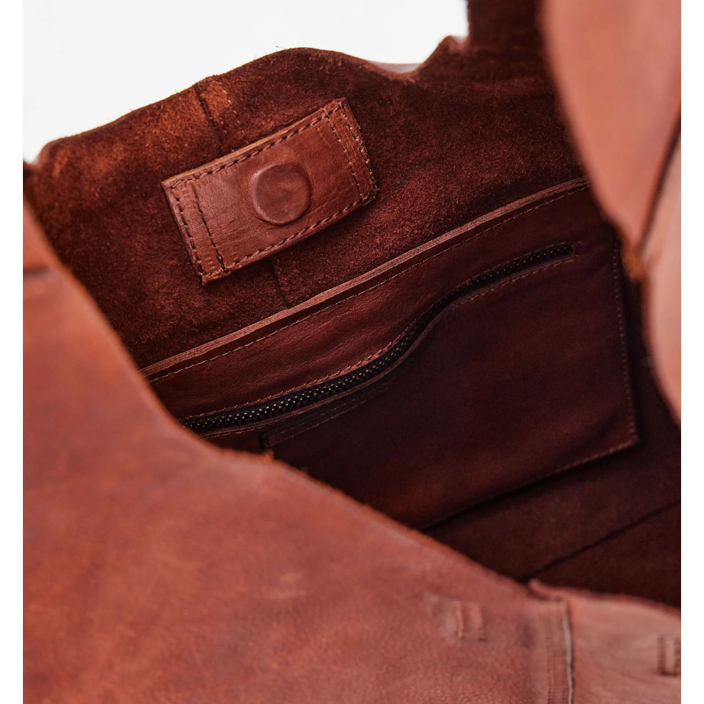 Unlined Leather Slouchy - Cognac