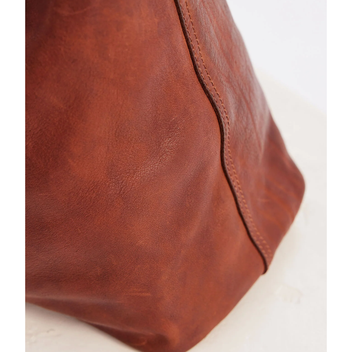 Unlined Leather Slouchy - Cognac