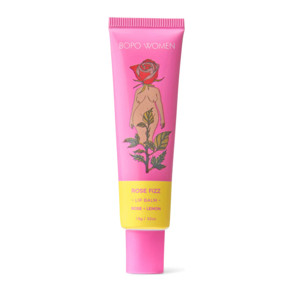Lip Balm.

A gorgeous strawberry and coconut flavoured lip balm (think strawberry mojitos) with a clear texture that leaves a lovely glossy shine. When it comes to lip care,&nbsp;hydration and barrier protection are the key. The&nbsp;Berry Blush&nbsp;Lip Balm&nbsp;is packed with natural ingredients to provide long-lasting nourishment&nbsp;that&nbsp;soothes, softens and conditions while locking in moisture. Housed in a luxe aluminium coated tube, you'll never want to leave home again without your Rose Fizz