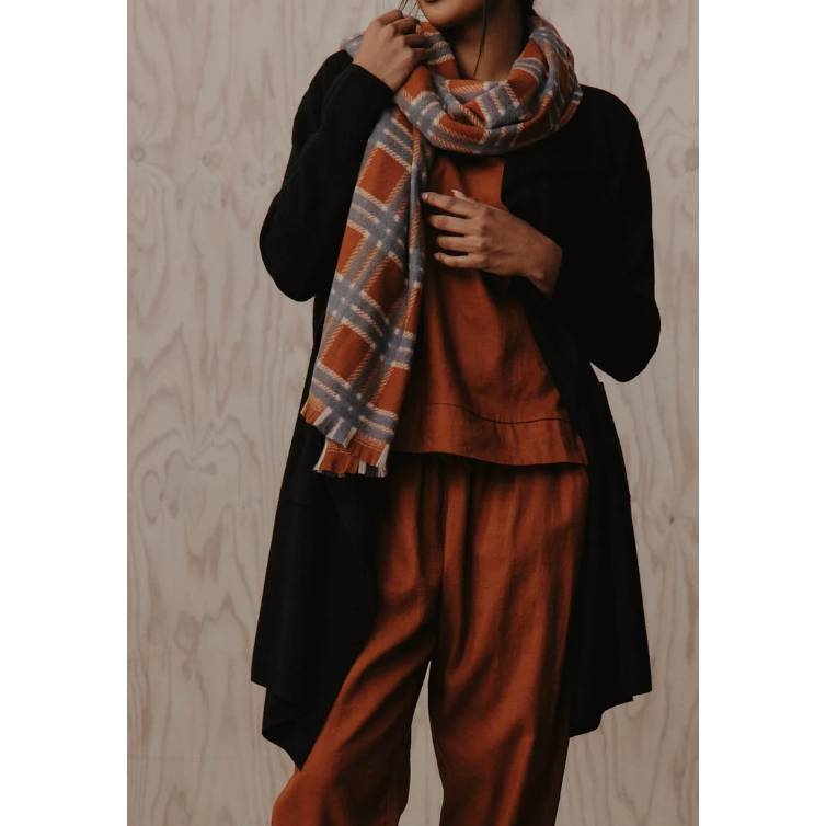 Aman Scarf

The Aman Scarf perfectly balances style and comfort, making it your new go-to for chilly mornings. This thick, winter-ready scarf boasts a chic checkered design that complements your polished looks. Finished with a fringed edge, you can easily drape it over your shoulders or wrap it around your neck.