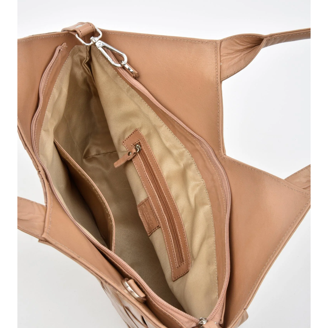 Baxter - Chocolate Leather Woven Tote Bag
