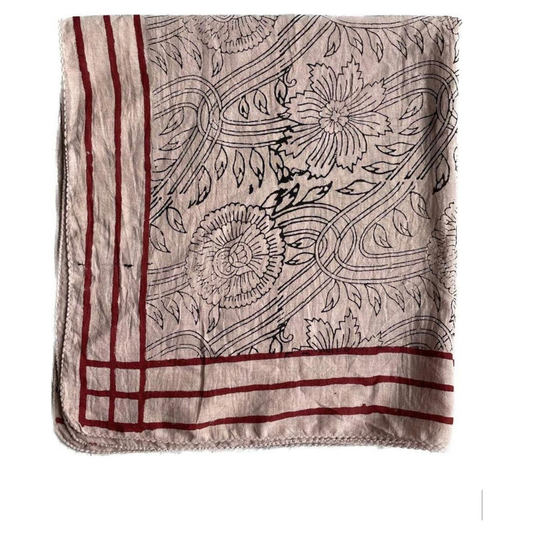 Hand Block Printed Cotton Scarf