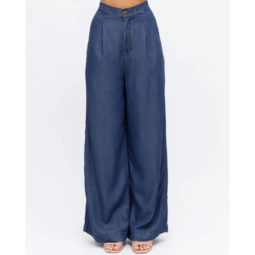 Tencel Denim Wide Leg Pant