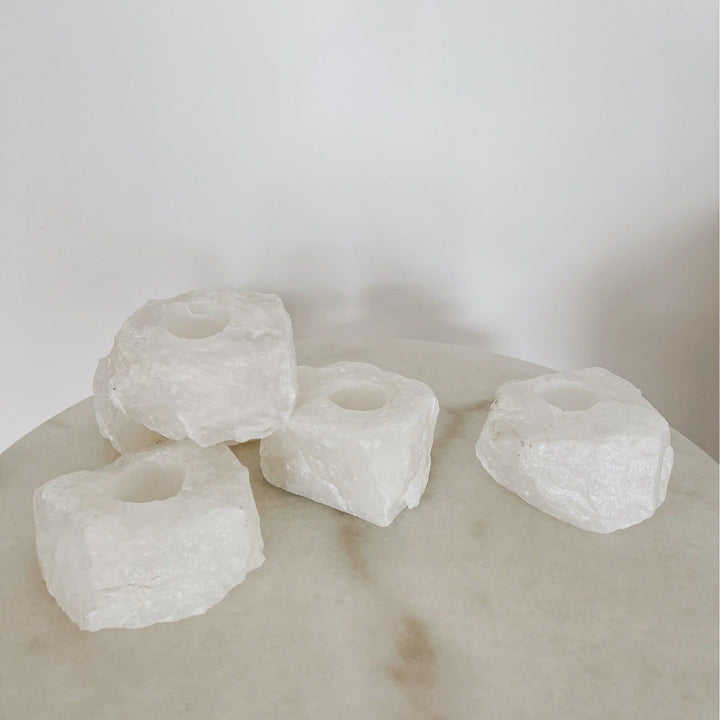Selenite Tea Light Holder